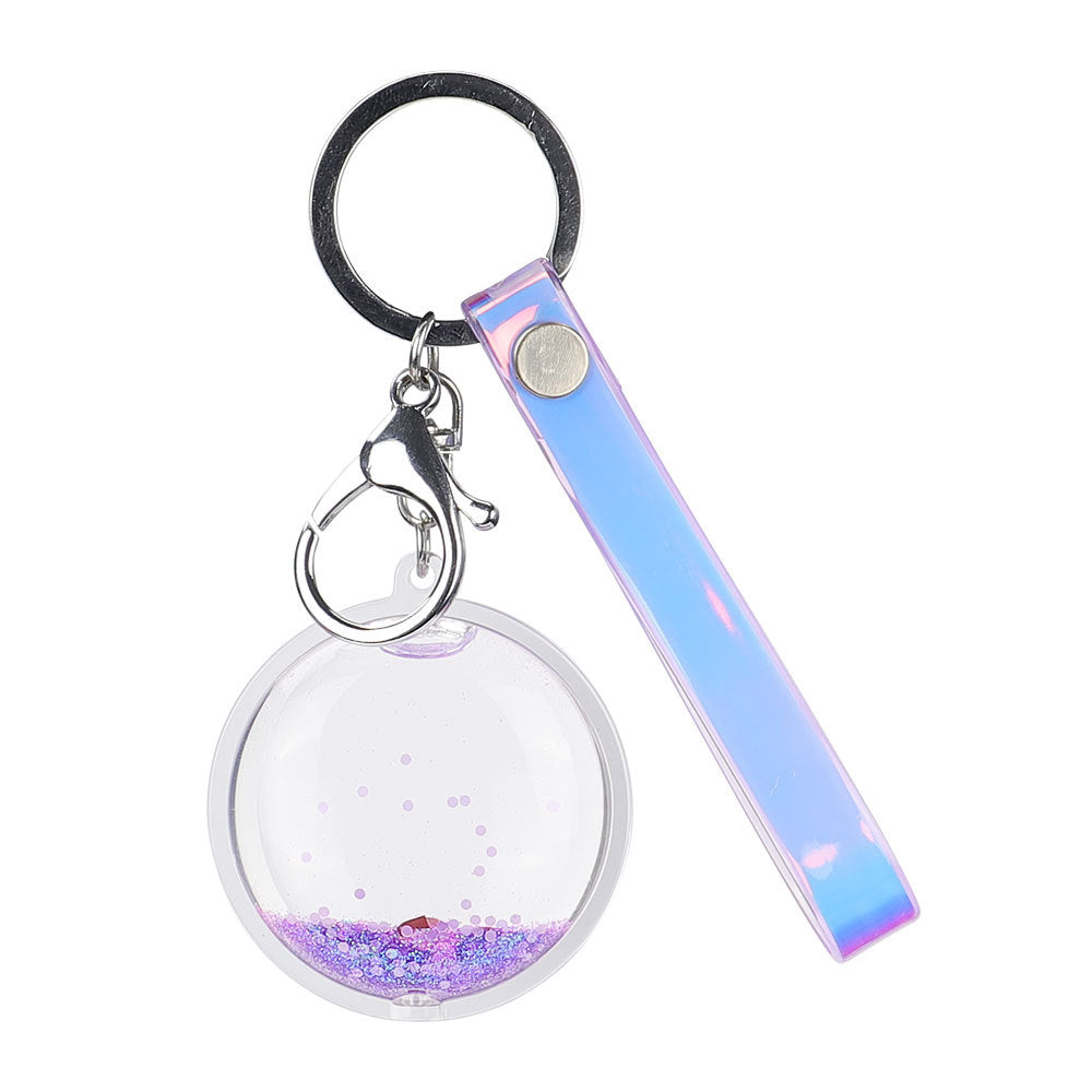 Wholesale Acrylic Oil-infused Liquid Quicksand Sequin Keychain